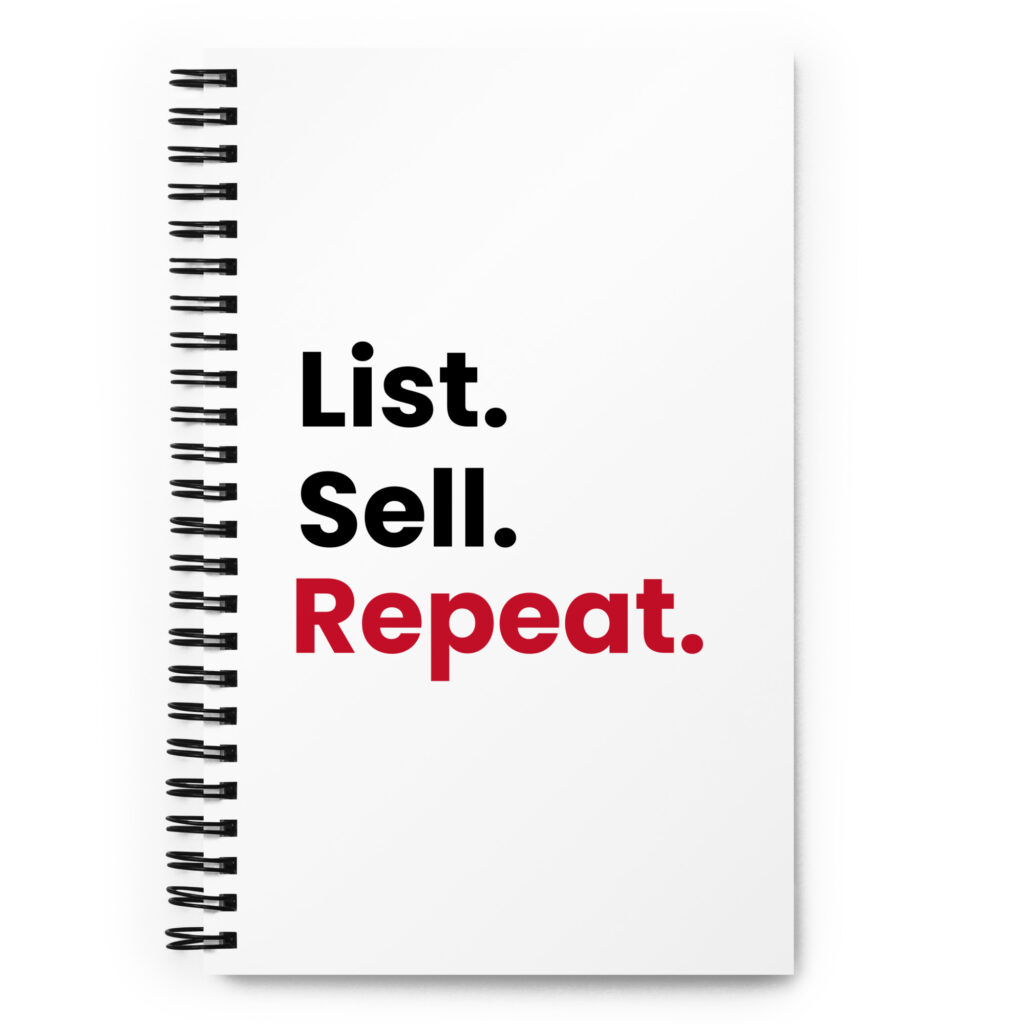 List. Sell. Repeat. Notebook